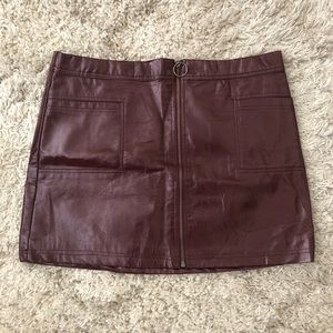 Wild Fable Burgundy Faux Leather Mini Skirt Size XXL